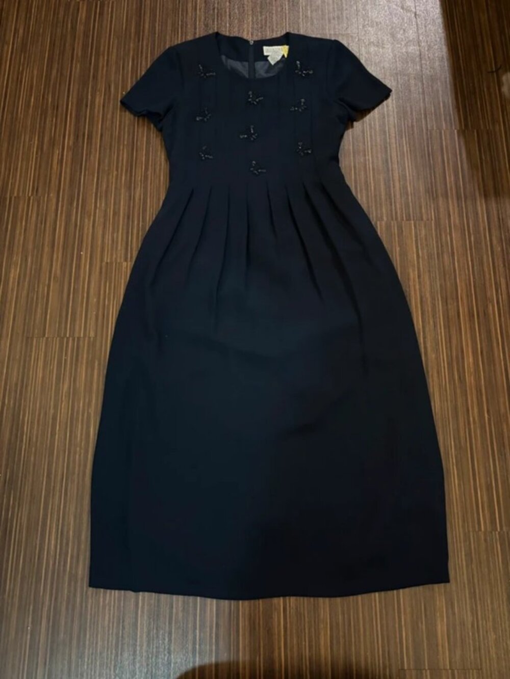 Vintage 90s Jessica Howard Whimsy Butterfly Sequin Dress Navy